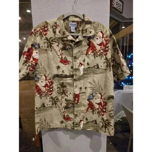 Windham Pointe Men's Christmas Santa Golf Hawaiian Shirt Size M Holiday